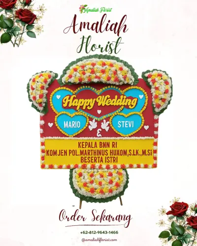 Karangan Papan Bunga Pernikahan di Candiretno